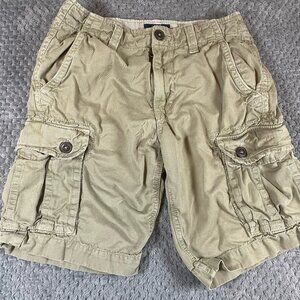 American Eagle Men's Classic Cargo Shorts Khaki Size 28 Tan Y2K Preppy